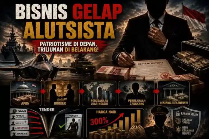 Bisnis Gelap Alutsista: Membongkar Taktik Broker Merampok APBN di Balik Jubah Patriotisme