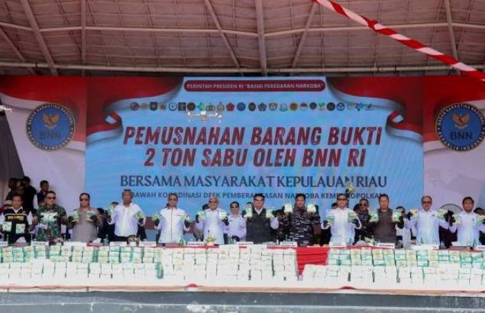 BNN Musnahkan 2 Ton Barang Bukti Sabu Hasil Sitaan
