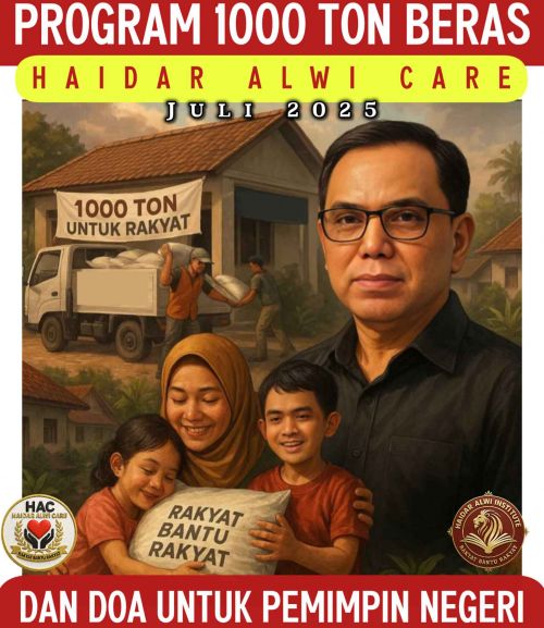 Haidar Alwi Berbagi: 1000 Ton Beras, Dua Juta Santunan, dan Doa untuk Pemimpin Negeri.