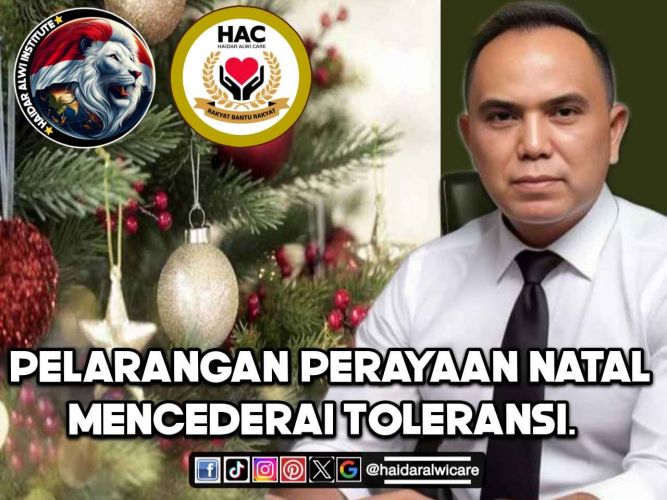 Haidar Alwi: Polemik Pelarangan Perayaan Natal di Cibinong Ujian Toleransi Indonesia.