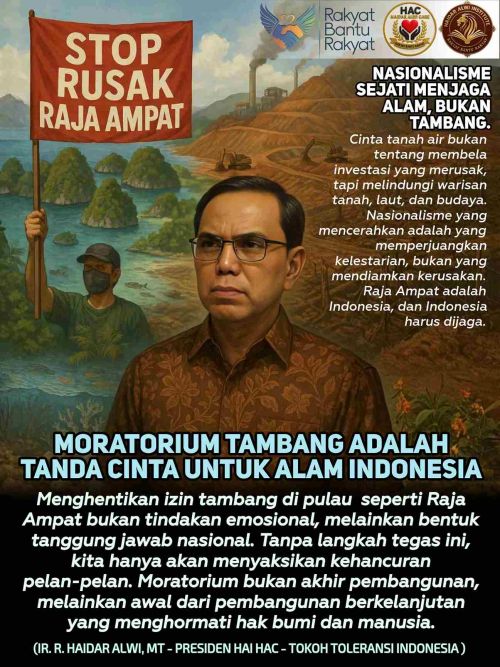 Haidar Alwi: Stop Rusak Raja Ampat, Ini 5 Langkah Nyata Selamatkan Ekosistem Laut.