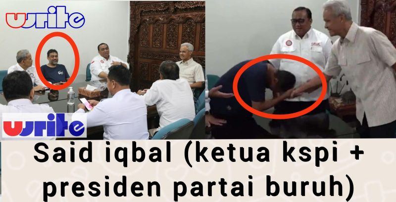 Heboh! Beredar Foto Ketua Umum Partai Buruh Said Iqbal Mencium Tangan Ganjar Pranowo