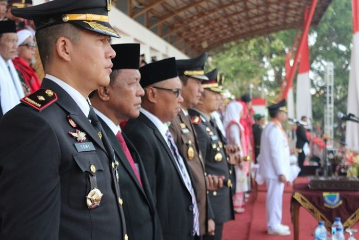 Kalapas Dan Ketua DWP Lapas Cianjur Ikuti Upacara HUT RI Ke-78 Pemerintah Daerah Kab. Cianjur