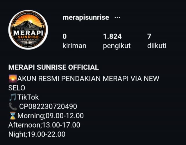 Akun IG Pendakian Gunung Merapi via New Selo Resmi Dirilis