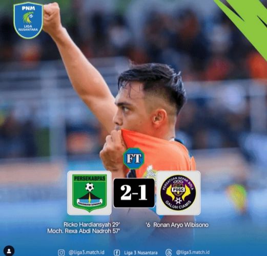 PNM Liga Nusantara 2024/2025: Comeback, Persekabpas Kalahkan PSGC 2-1