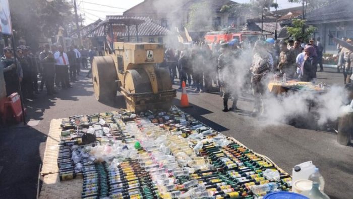 Polres Ciamis Musnahkan Barang Bukti Hasil Operasi Pekat Lodaya