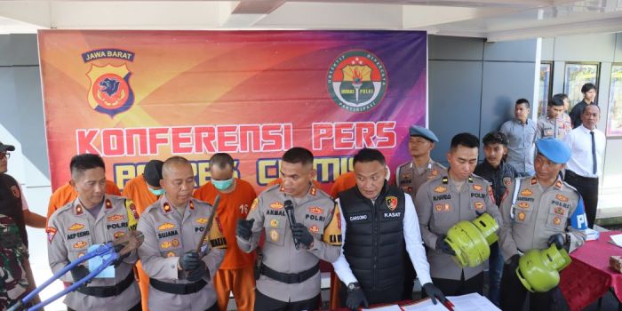 Polres Ciamis Ringkus Sindikat Pencuri Tabung Gas LPG 3 Kg