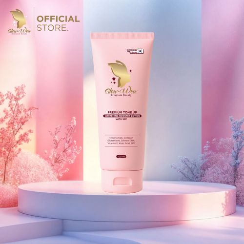 Pra-Launching Glow-Wow Premium Tone Up Whitening Booster Lotion with SPF
