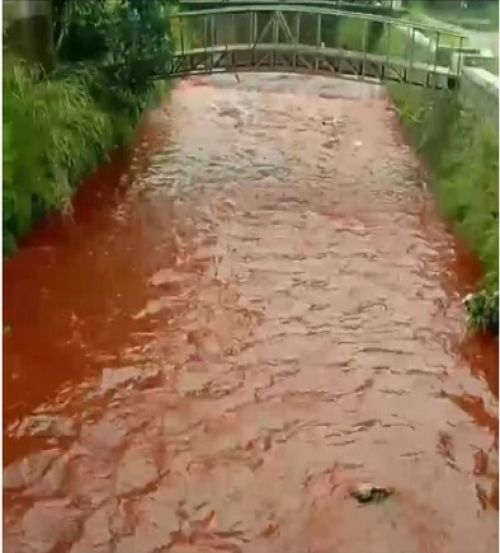 Sungai 'Berdarah' di Cirebon, Airnya Merah Bikin Bergidik