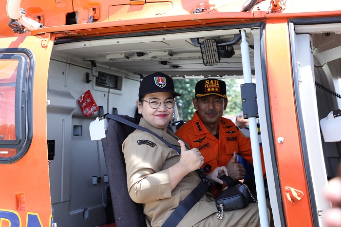 Wali Kota Agustina Wilujeng Lakukan Pantauan Arus Mudik dari Udara Kota Semarang