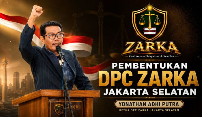 ZARKA Resmi Bentuk DPC Jakarta Selatan, Yonathan Adhi Putra Dipercaya Pimpin Gerakan Kontrol Sosial