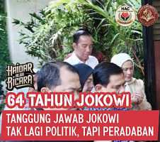 Haidar Alwi: Di Usia 64, Tanggung Jawab Jokowi Tak Lagi Politik, Tapi Peradaban.